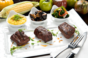 Steak sampler offers three treats. 