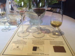 Wine and chocolate pairing at Waterford