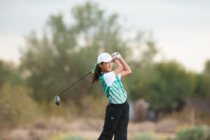 SCOTTSDALE, AZ - NOVEMBER 20: Alice Liu of the California team hits her tee shot on the eighth hole during session five for the 2016 PGA jr. League Golf Championship presented by National Rental Car held at Grayhawk Golf Club on November 20, 2016 in Scottsdale, Arizona. (Photo by Traci Edwards/PGA of America)